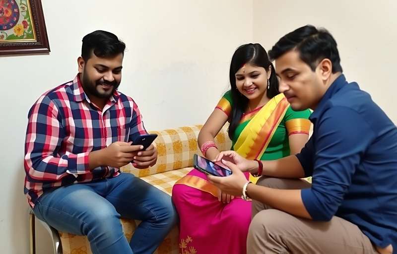 Desi Cumin Duel Family Gameplay Indian family playing Desi Cumin Duel together on mobile devices